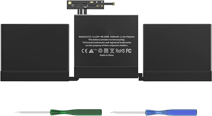 Battery A2171 A1713 for MacBook A1708 A2159 A2289 A2338 (2019-2020) compatible